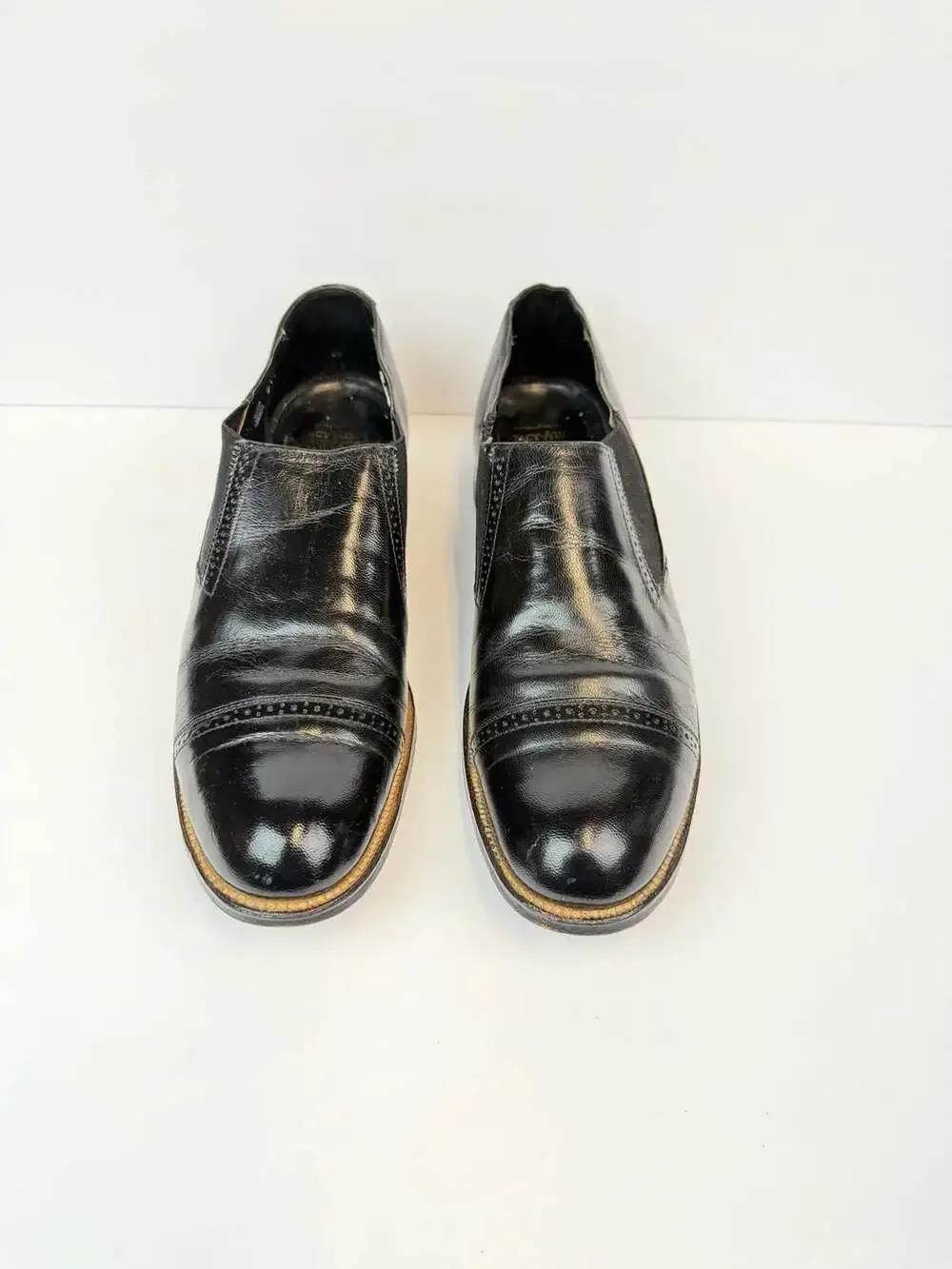 Stacy Adams Men's Madison Cap Toe Slip On Black Leather Shoes 00017-01 Size 10 D
